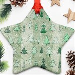 Green Christmas Trees, Cute, Doodle Ornament (Star)