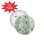 Green Christmas Trees, Cute, Doodle 1.75  Buttons (10 pack)