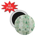 Green Christmas Trees, Cute, Doodle 1.75  Magnets (10 pack) 