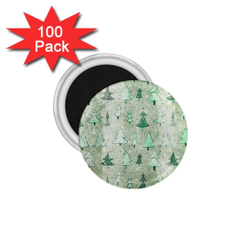 Green Christmas Trees, Cute, Doodle 1.75  Magnets (100 pack)  from ArtsNow.com Front