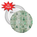 Green Christmas Trees, Cute, Doodle 2.25  Buttons (10 pack) 