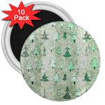 Green Christmas Trees, Cute, Doodle 3  Magnets (10 pack) 