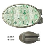 Green Christmas Trees, Cute, Doodle Money Clips (Oval) 