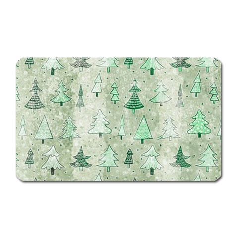 Green Christmas Trees, Cute, Doodle Magnet (Rectangular) from ArtsNow.com Front