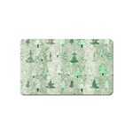 Green Christmas Trees, Cute, Doodle Magnet (Name Card)