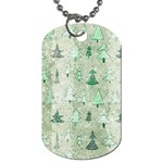 Green Christmas Trees, Cute, Doodle Dog Tag (One Side)