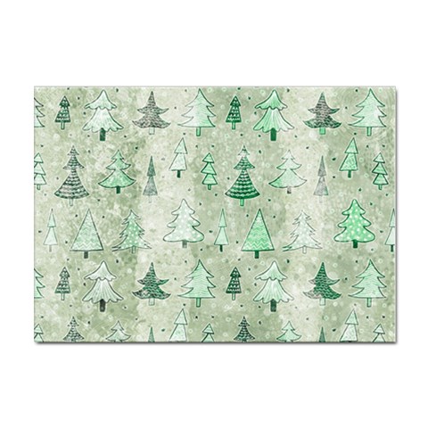 Green Christmas Trees, Cute, Doodle Sticker A4 (10 pack) from ArtsNow.com Front