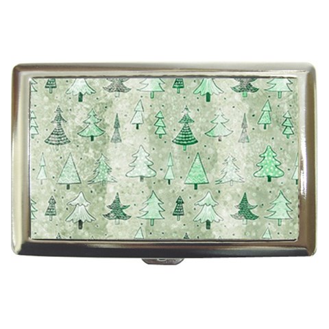 Green Christmas Trees, Cute, Doodle Cigarette Money Case from ArtsNow.com Front