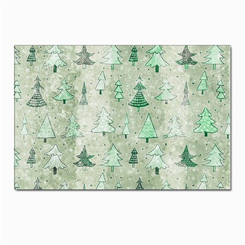 Green Christmas Trees, Cute, Doodle Postcards 5  x 7  (Pkg of 10) from ArtsNow.com Front