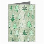 Green Christmas Trees, Cute, Doodle Greeting Cards (Pkg of 8)