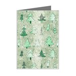 Green Christmas Trees, Cute, Doodle Mini Greeting Card