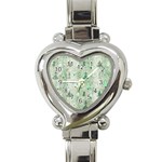 Green Christmas Trees, Cute, Doodle Heart Italian Charm Watch