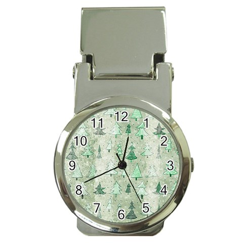 Green Christmas Trees, Cute, Doodle Money Clip Watches from ArtsNow.com Front