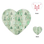 Green Christmas Trees, Cute, Doodle Playing Cards Single Design (Heart)