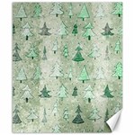 Green Christmas Trees, Cute, Doodle Canvas 8  x 10 