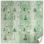 Green Christmas Trees, Cute, Doodle Canvas 12  x 12 