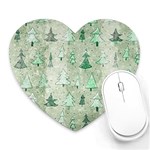 Green Christmas Trees, Cute, Doodle Heart Mousepad