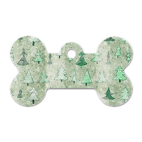 Green Christmas Trees, Cute, Doodle Dog Tag Bone (One Side) from ArtsNow.com Front