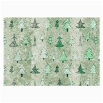 Green Christmas Trees, Cute, Doodle Large Glasses Cloth