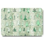 Green Christmas Trees, Cute, Doodle Large Doormat