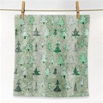 Green Christmas Trees, Cute, Doodle Face Towel