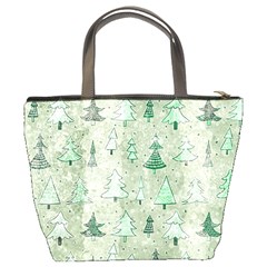 Green Christmas Trees, Cute, Doodle Bucket Bag from ArtsNow.com Back