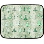 Green Christmas Trees, Cute, Doodle Two Sides Fleece Blanket (Mini)