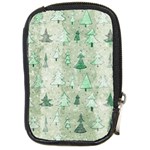 Green Christmas Trees, Cute, Doodle Compact Camera Leather Case