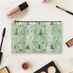 Green Christmas Trees, Cute, Doodle Cosmetic Bag (Medium)