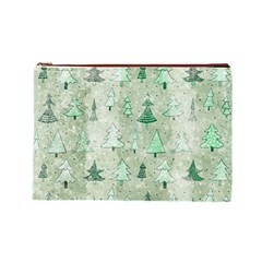 Green Christmas Trees, Cute, Doodle Cosmetic Bag (Large) from ArtsNow.com Front