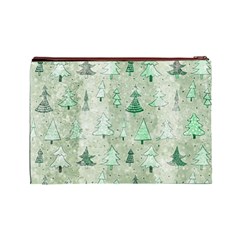 Green Christmas Trees, Cute, Doodle Cosmetic Bag (Large) from ArtsNow.com Back