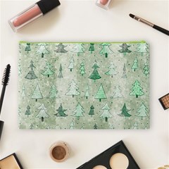 Green Christmas Trees, Cute, Doodle Cosmetic Bag (Large) from ArtsNow.com Back