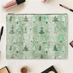 Green Christmas Trees, Cute, Doodle Cosmetic Bag (XL)