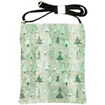 Green Christmas Trees, Cute, Doodle Shoulder Sling Bag