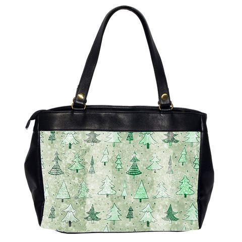 Green Christmas Trees, Cute, Doodle Oversize Office Handbag (2 Sides) from ArtsNow.com Back