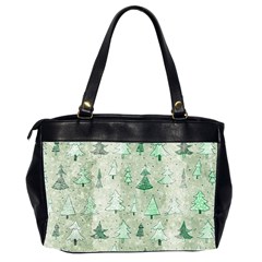 Green Christmas Trees, Cute, Doodle Oversize Office Handbag (2 Sides) from ArtsNow.com Back