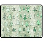 Green Christmas Trees, Cute, Doodle Fleece Blanket (Medium)