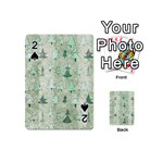 Green Christmas Trees, Cute, Doodle Playing Cards 54 Designs (Mini)