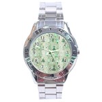 Green Christmas Trees, Cute, Doodle Stainless Steel Analogue Watch