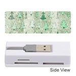 Green Christmas Trees, Cute, Doodle Memory Card Reader (Stick)