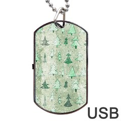 Green Christmas Trees, Cute, Doodle Dog Tag USB Flash (Two Sides) from ArtsNow.com Front