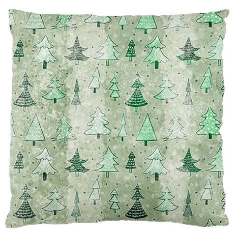 Green Christmas Trees, Cute, Doodle Large Cushion Case (One Side) from ArtsNow.com Front