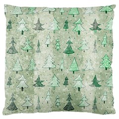 Green Christmas Trees, Cute, Doodle Large Cushion Case (Two Sides) from ArtsNow.com Front