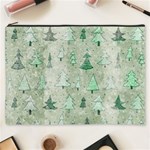 Green Christmas Trees, Cute, Doodle Cosmetic Bag (XXXL)