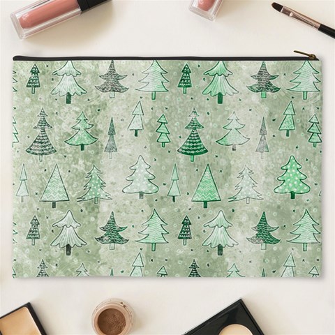 Green Christmas Trees, Cute, Doodle Cosmetic Bag (XXXL) from ArtsNow.com Back