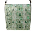 Green Christmas Trees, Cute, Doodle Flap Closure Messenger Bag (L)