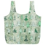 Green Christmas Trees, Cute, Doodle Full Print Recycle Bag (XL)