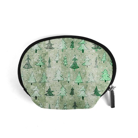 Green Christmas Trees, Cute, Doodle Accessory Pouch (Small) from ArtsNow.com Front