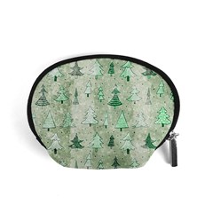 Green Christmas Trees, Cute, Doodle Accessory Pouch (Small) from ArtsNow.com Front