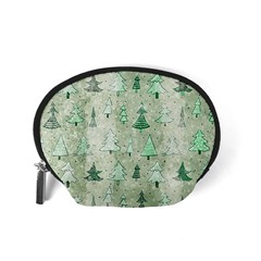 Green Christmas Trees, Cute, Doodle Accessory Pouch (Small) from ArtsNow.com Back